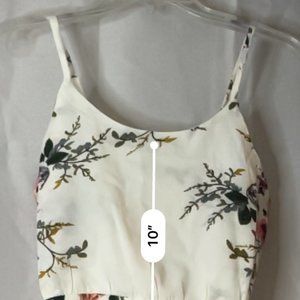 Floral, Open Back, Crop Top